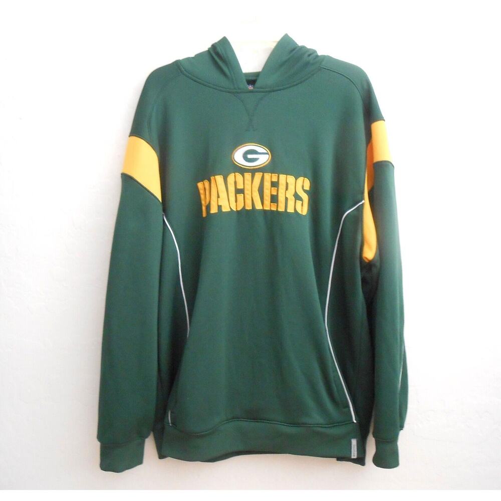 Reebox NFL Team Apparel Embroidered Green Bay Packers Pullover Hoodie